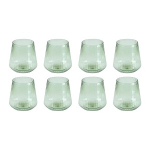 Posh Setting 12 oz Mint Green Plastic Disposable stemless Wine goblet - 8 Pack - 1 of 4