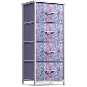 Sorbus 4 Drawers Chest Nightstand - Storage for Closet, Home, College Dorm - Features Steel Frame, Wood Top, & Fabric Bins - 1 of 4