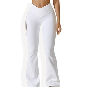 Anna-Kaci Active Women's High-Rise Flared Yoga Pants with Crossover Waist Detail - 1 of 4