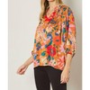 Women's Bold Floral Print Top - entro - 2 of 4