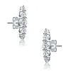 Guili Sterling Silver Clear Cubic Zirconia 5-Stone Linear Journey Stud Earrings – A Classic and Elegant Choice for Subtle Sparkle and Timeless Style - 4 of 4