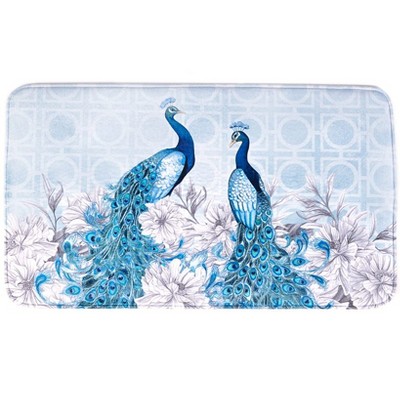 Blue Peacock Memory Foam Bath Rug
