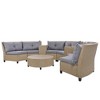 130.3" Outdoor Rattan Half-Moon Sectional Sofa Set with Coffee Table and Side Table, Free Combination - 3 of 4