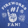 Mens Funny T Shirts Fireworks Number 1 Fan Sarcastic Fourth Of July Graphic Novelty Tee for Men - Crazy Dog Men's T Shirt For Fourth Of July - 2 of 4