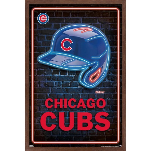 Trends International Mlb Chicago Cubs - Neon Helmet 23 Framed Wall Poster  Prints Mahogany Framed Version 14.725 X 22.375 : Target