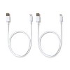 3' Lightning to USB-A 2pk Charging Cable - dealworthy™ White - 2 of 3