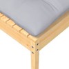 vidaXL Patio Footstool with Gray Cushion Solid Pinewood - 3 of 4