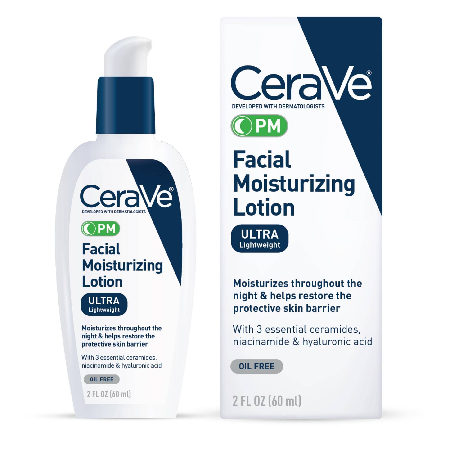 CeraVe PM Facial Moisturizing Lotion, Night Cream for All Skin Types