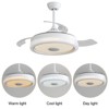 Vynxaria 42 Inch Modern Invisible Ceiling Fan, 120V 3 ABS Blades Remote Control Indoor Outdoor With 32W Led Light - 4 of 4