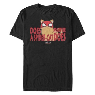 Men's Marvel: Spider-Man: Miles Morales Spidey Cat Text  T-Shirt - Black - Medium