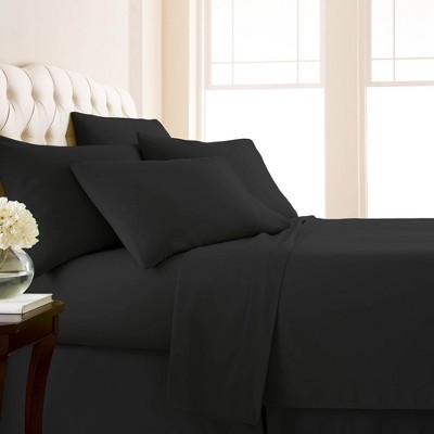 Southshore Fine Living 7-piece Extra-deep Pocket Ultra-soft Microfiber  Sheet Set Black Split King : Target