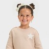 Grayson Mini Toddler Girls' Woven French Terry Sweatshirt Dress - Beige - 2 of 4