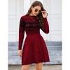 Coolmee Women's Fall Winter Casual Dress Crewneck Long Sleeve High Waist A-Line Mini Sweater Dress - 2 of 4