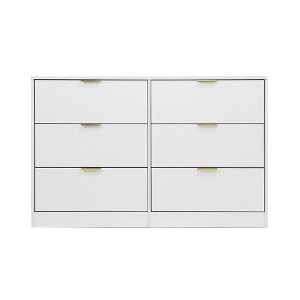 TiramisuBest Simply Modern 6-Drawer Dresser,Large Storage Chest for Bedroom, Living Room, Hallway & Entryway, Black - 1 of 4