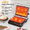 Heynemo Indoor Grill & Griddle with Preset Menu, 1600W Electric Panini Press Sandwich Maker, Removable Nonstick Plates, Locking Lid, 180¡ã Flat, Black - 4 of 4