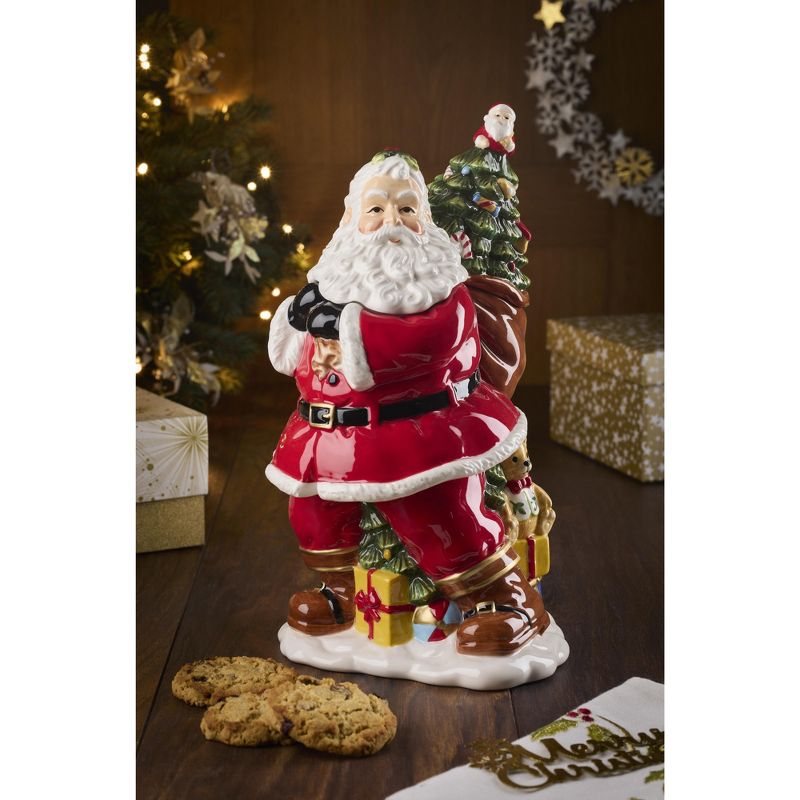Spode Christmas Tree Figural Santa with Tree Cookie Jar,12 Inch, 3 of 4