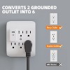 Itopfox 6-Outlet Wall Tap Extender with Central Anchor, 3-Prong Grounded, Multiple Electrical Outlets, ETL Listed, White - 3 of 4