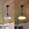 12.25" 1-Light Jasper Farmhouse Industrial Iron LED Pendant - JONATHAN Y - 2 of 4