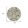 Taupe Beige And Gray Floral Washable Indoor Outdoor Area Rug - 3 of 4