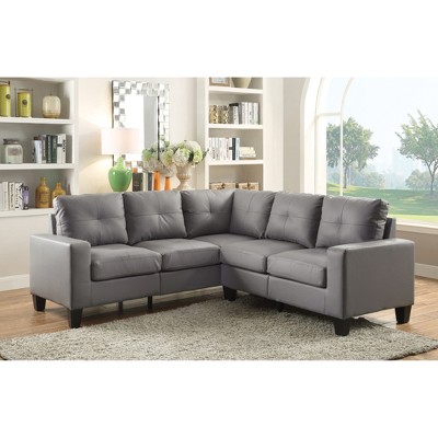 L-Shaped Sectional Sofas Sectional Couch with Hardwood Frame, Long-Lasting Cushions, Ideal for Apartments & RV Homes