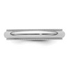 Black Bow Jewelry 4mm to 6mm Platinum Milgrain Edge Domed Comfort Fit Band - 3 of 4