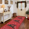 Christmas Deer Rugs for Entryway Plaid Deer Snowflakes Area Rug for Front Door Low Pile Throw Mat Indoor Living Room - 2 of 4