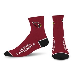 NFL Arizona Cardinals Around the Bend Quarter Socks: Cushioned Heel & Toe, Adult Large - 1 of 3