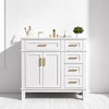 Mshliw 36" Modern Bathroom Vanity with Ceramic Sink, 4 Drawers, 2 Doors, Soft Close, Solid Wood Frame, Freestanding Design - 4 of 4