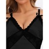 INSPIRE CHIC Women's Satin Lingerie Lace V-Neck Chemise Sleep Dress - 4 of 4