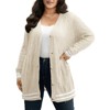Plus Size Womens Cardigan Sweater Knit Button Down Causal Open Front Long Sleeve Outwear Apricot 4XL - 2 of 4