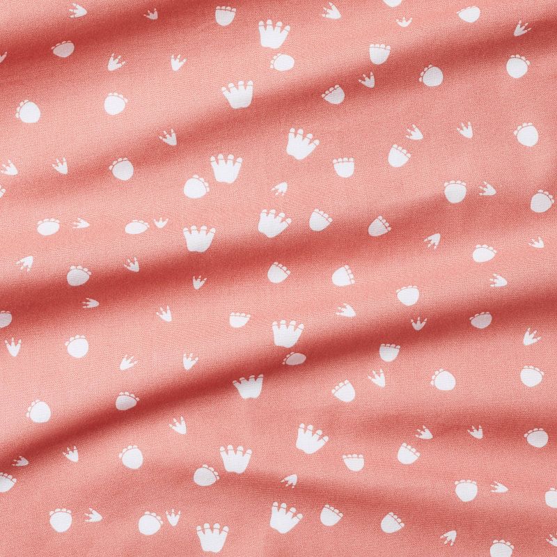 Fitted Crib Sheet Dino-snore Footprint - Coral Red - Cloud Island&#8482;, 4 of 6
