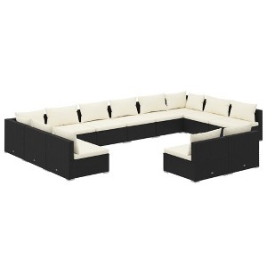 vidaXL Garden Lounge Set Black - 1 of 4