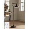 Franklin Iron Works Ferris Industrial Rustic 57" Tall Pharmacy Floor Lamp Bronze Faux Wood Grain Metal Adjustable Dome Shade for Reading - 2 of 4