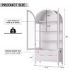 Fredees 70.9" Freestanding Arched Glass Display Cabinet with Color LED Motion Light, Tempered Doors, Storage Drawers for Home or Office - 2 of 4