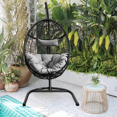 Egg hanging chair with stand best sale