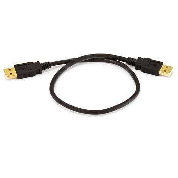 Monoprice USB 2.0 Cable - 1.5 Feet - Black | USB Type-A Male to USB Type-A Male, 28/24AWG, Gold Plated for Data Transfer Hard Drive Enclosures,