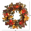 Nearly Natural 26-in Autumn Persimmon and Pinecones Artificial Fall Wreath - 2 of 4