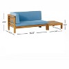 Christopher Knight Home Oana Outdoor Acacia Wood Left Arm Loveseat and Coffee Table Set with Cushion - 3 of 4
