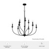 Hunter Fans 36" Southcrest Ceiling Light Flat Matte Black 9-Bulb Chandelier - Vintage Elegance for Indoor Spaces - 2 of 4