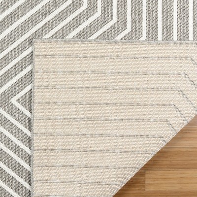 Dazi Gray Geometric Flat Woven 6' x 9' Synthetic Rug
