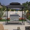PURPLE LEAF Hardtop Grill Gazebo for Patio Permanent Aluminum Barbeque Shelter Gazebo with Ceiling Hook and Shelves Grey Outdoor BBQ Gazebo - 2 of 4