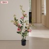 YIYIBYUS 2 Pieces Artificial Rose Tree, Artificial Flower Plant for Home Decor - 2 of 4