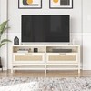 Ameriwood Home Lennon TV Stand for TVs up to 60", Ivory Oak and Faux Rattan - 2 of 4