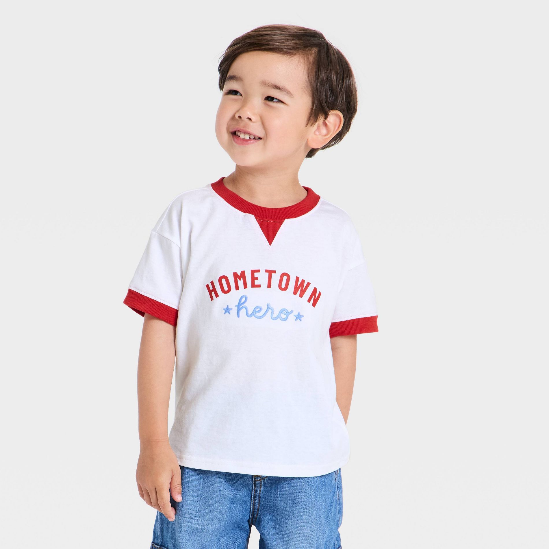 Toddler Boys' 4th of July Americana Home Town Hero Oversized T-Shirt - Cat & Jack™ White