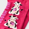 Women's "Need Moore Coffee" Cow Low Cut Socks - Pink 4-10: Recycled Polyester Knit, Banded Cuff - 2 of 2
