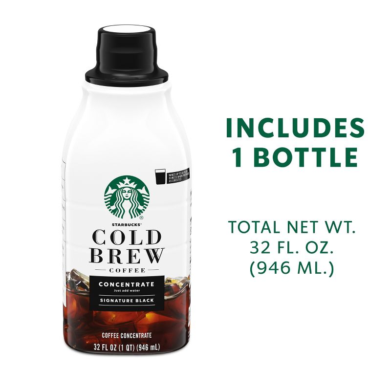 Starbucks Cold Brew Coffee &#8212; Signature Black &#8212; Multi-Serve Concentrate &#8212; 1 bottle (32 fl oz.), 4 of 9