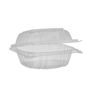 Pactiv Evergreen SENSATION SmartLock Hinged Lid Container, 5.24 x 5.25 x 2.57, Clear, Plastic, 375/Carton - 1 of 2