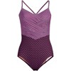 Lands' End Women's Slender Suit V-neck Pleated X-back One Piece Swimsuit Adjustable Straps - 3 of 4