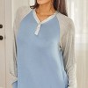 ADR Women's Soft Knit Nightgown, Full Length Long Henley Night Gown Pajamas Raglan Sleep Dress with Pockets - 4 of 4