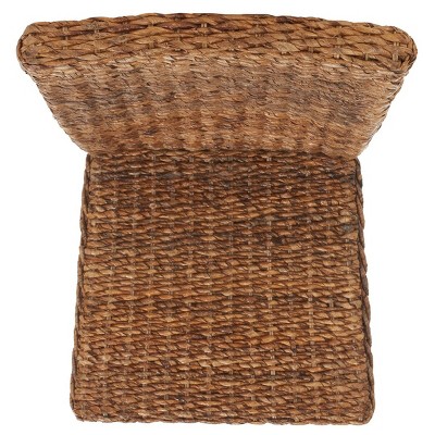 Natural Woven Rattan and Wood Side Chair Set
